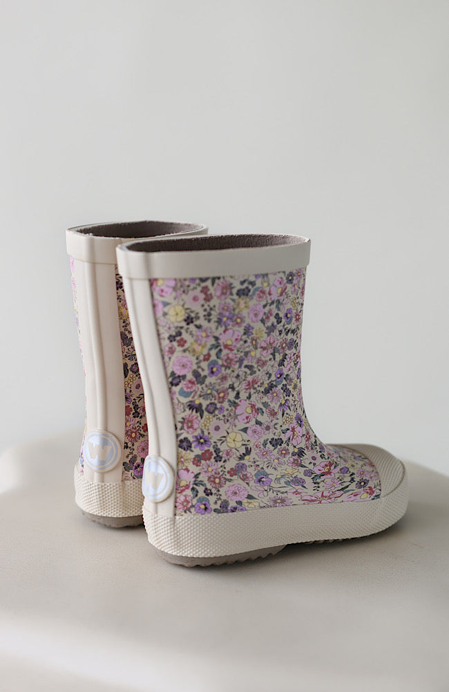 Muddy Rubber Boot Print - Clam Multi Flowers