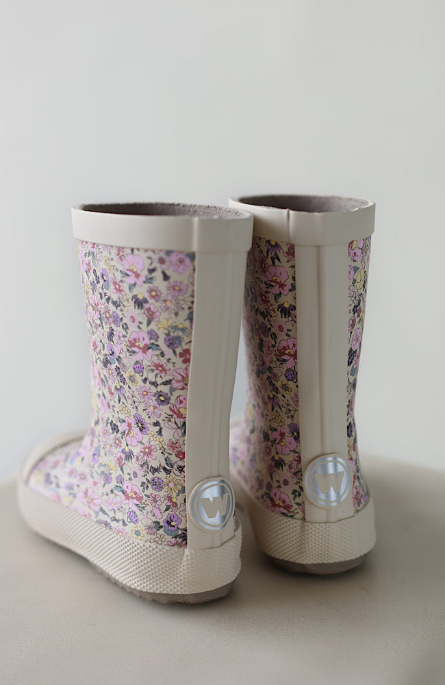 Muddy Rubber Boot Print - Clam Multi Flowers