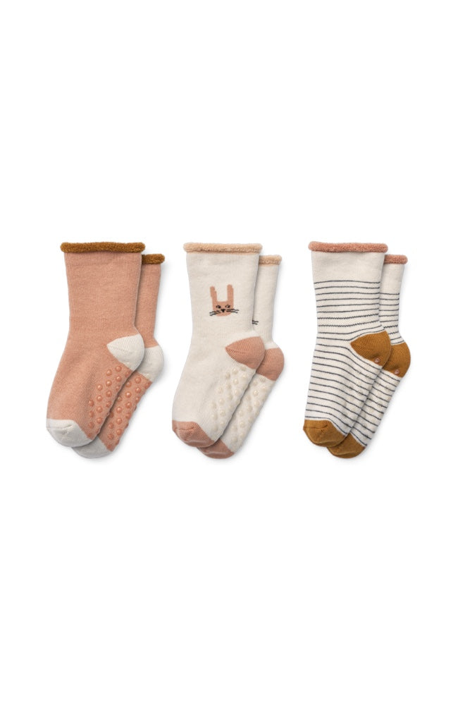 Anti-Slip Baby Socks 3pk - Bunny/Sandy