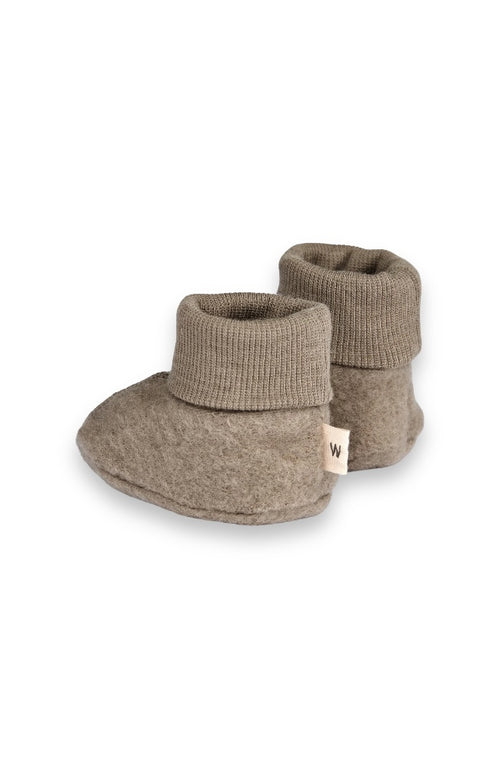 Wool Fleece Booties - Grey Stone