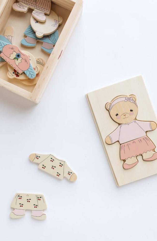 Wooden Teddy Dress Up Puzzle - Animals