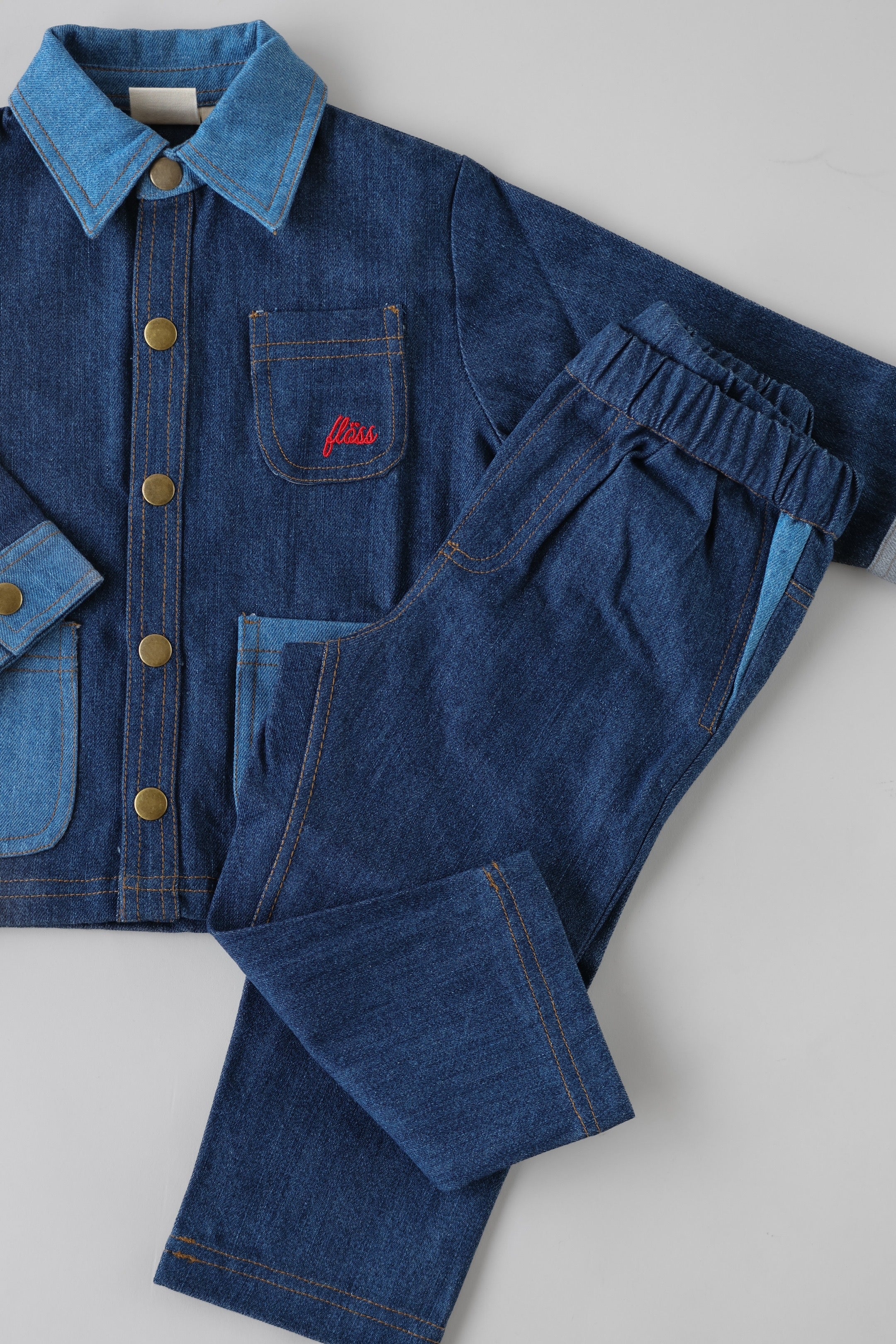 Viggo Overshirt - Dark/Mid Blue Denim