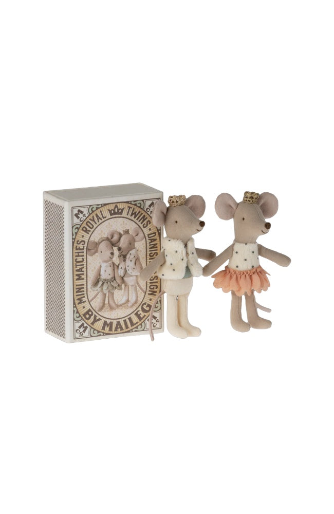 Royal Twins Mice - Little Sister and Brother in Box Pink