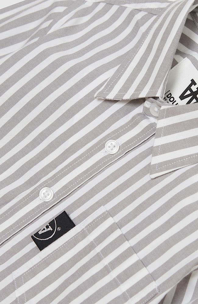 Oli Striped Shirt - Steel Grey