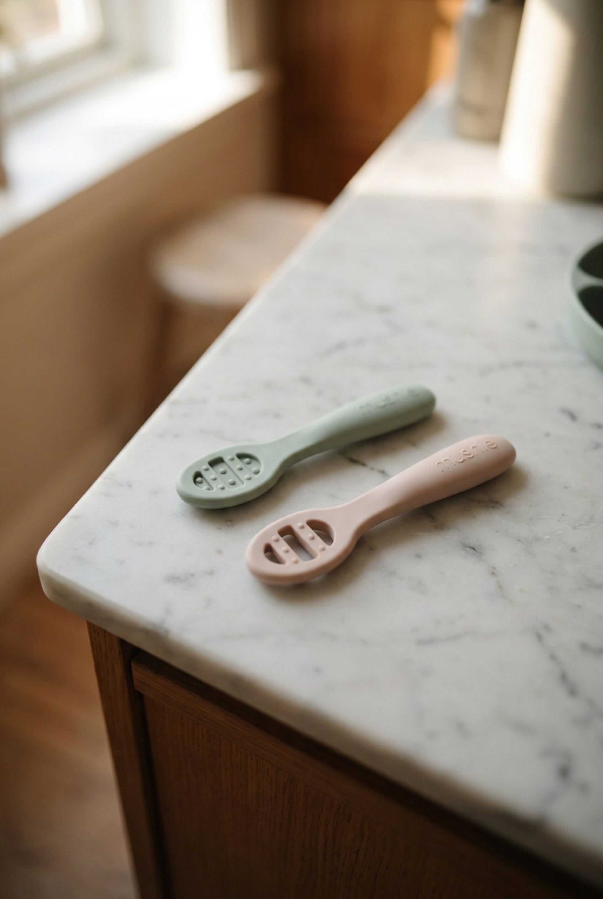 First Feeding Spoons 2pk - Cambridge Blue/Shifting Sand