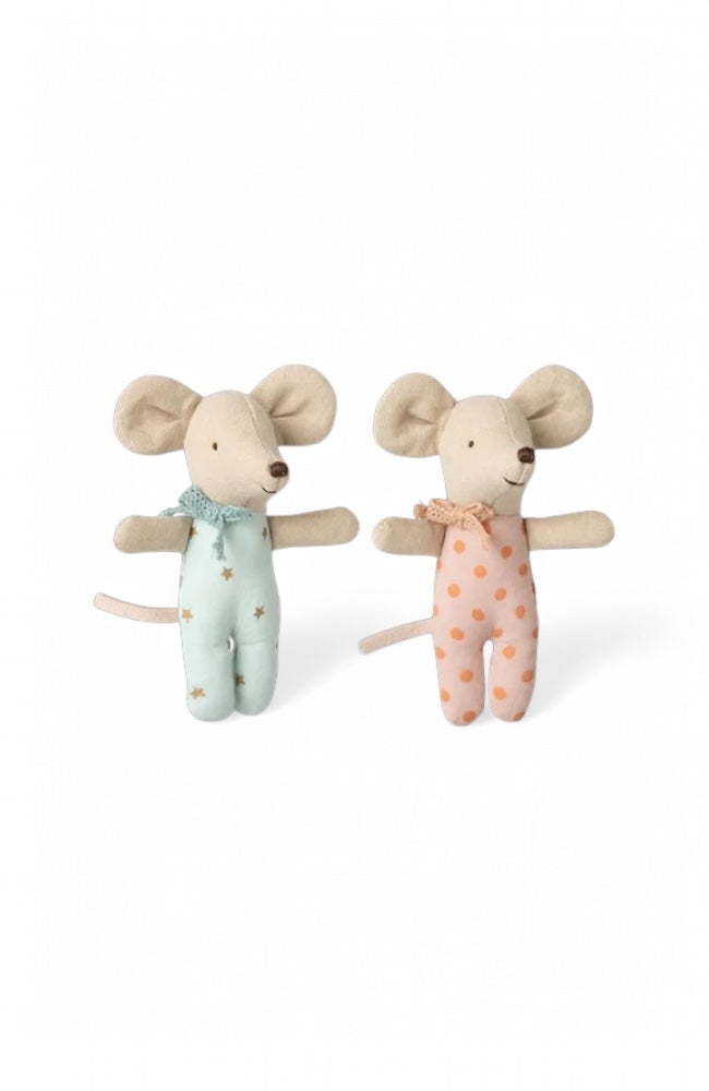 Twins - Baby Mice in Matchbox Pink And Blue