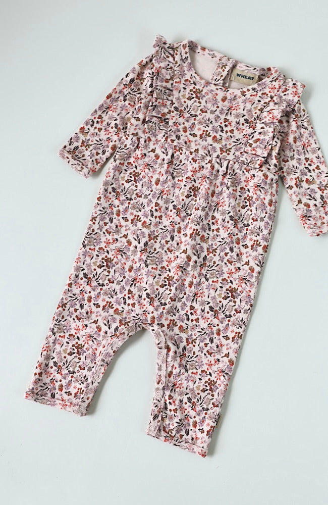 Jumpsuit L/S Kira - Pale Rose Flowers