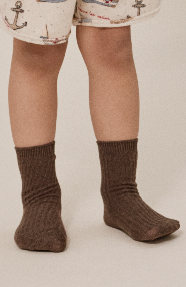 3 Pack Rib Socks - Soft Grey/Ment/Brown