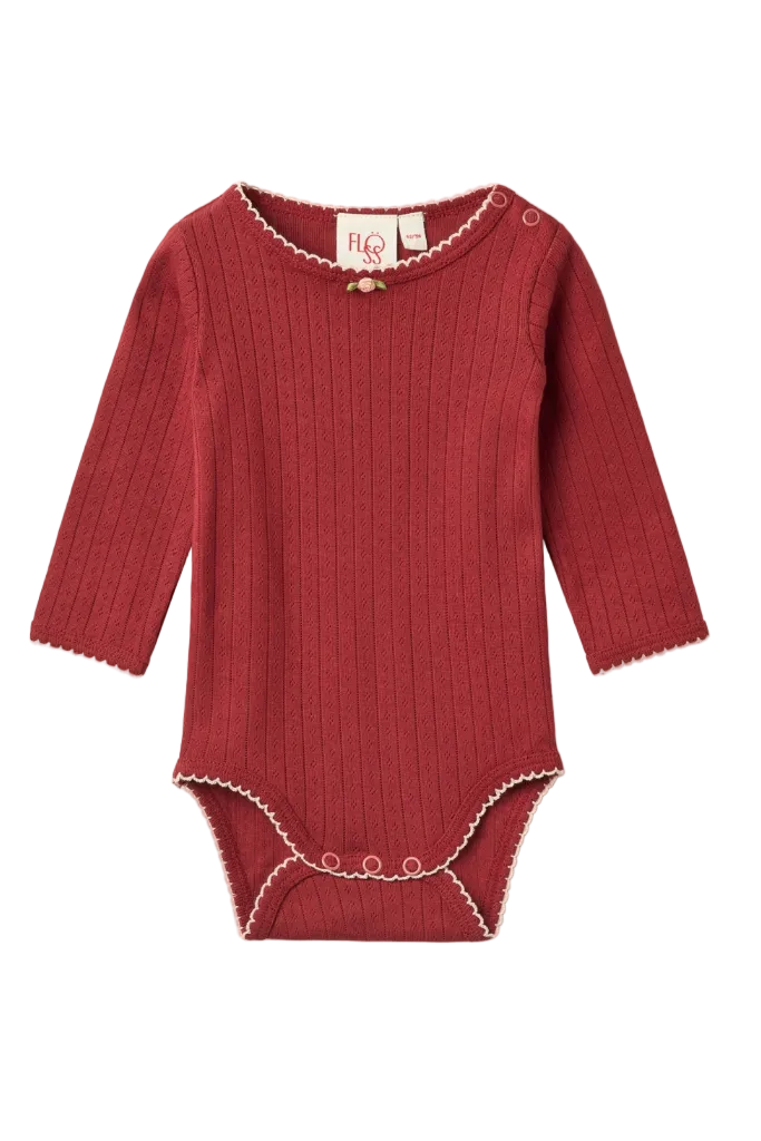 Liva Pointelle Body - Dark Cranberry