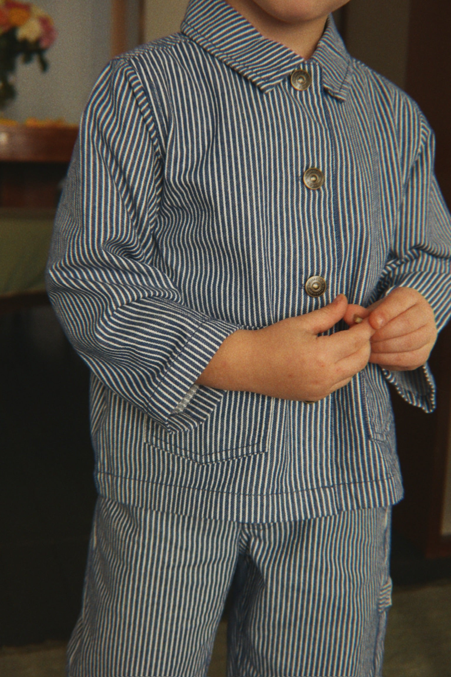 Luc Shirt Jacket - Blue Stripe