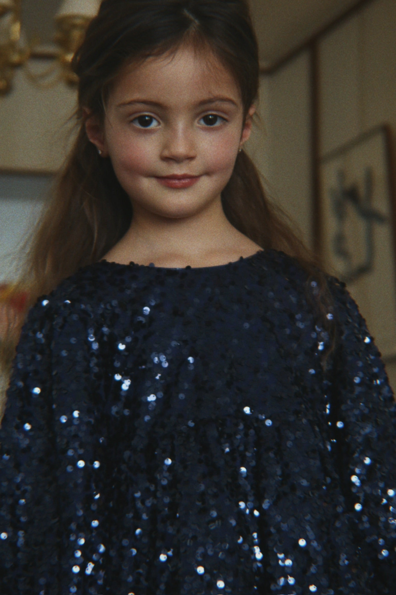 Lila Sequins Bow Dress - Total Eclipse