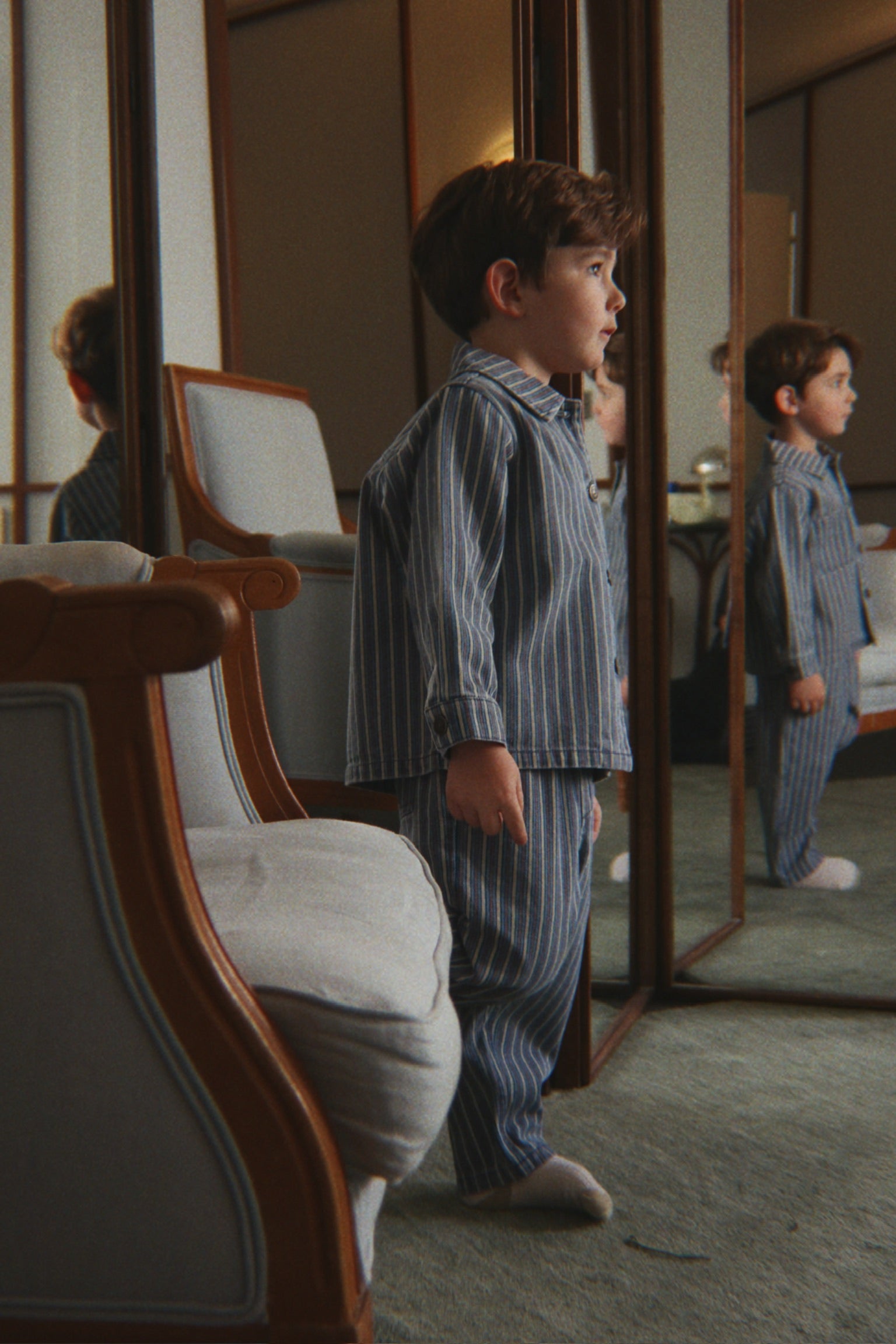 Luc Shirt Jacket - Blue Stripe