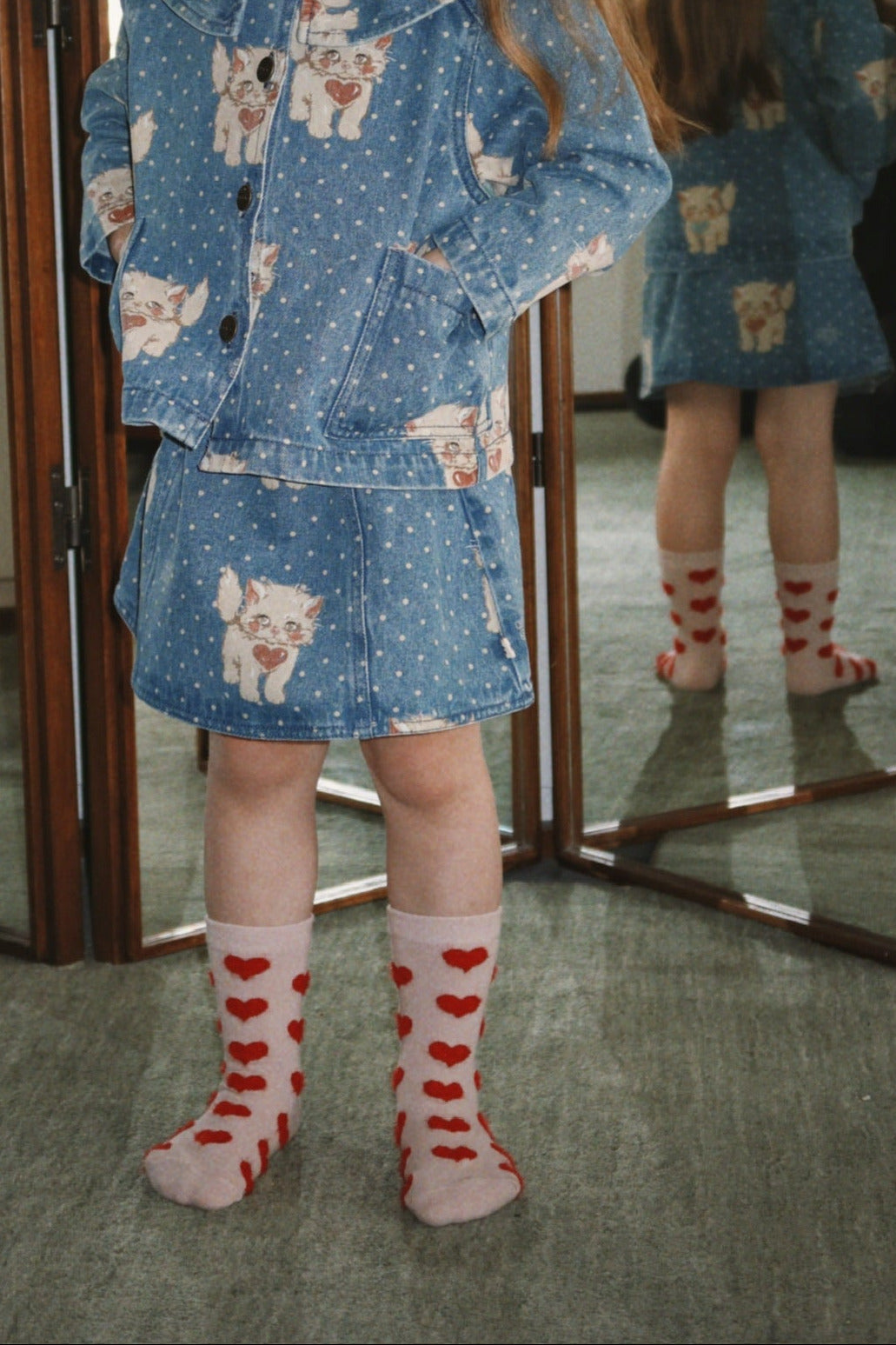 2 Pack Heart Jacquard Socks - Heart Mix