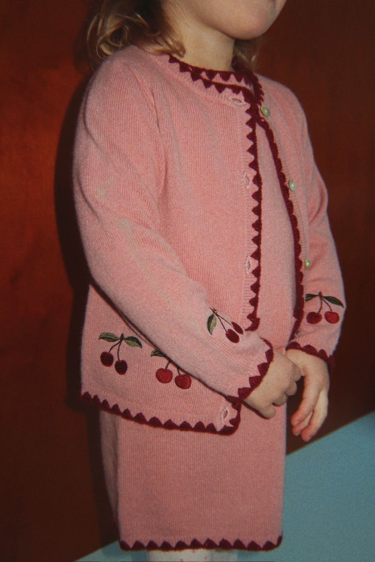 Colette Wool Cardigan - Pale Blush