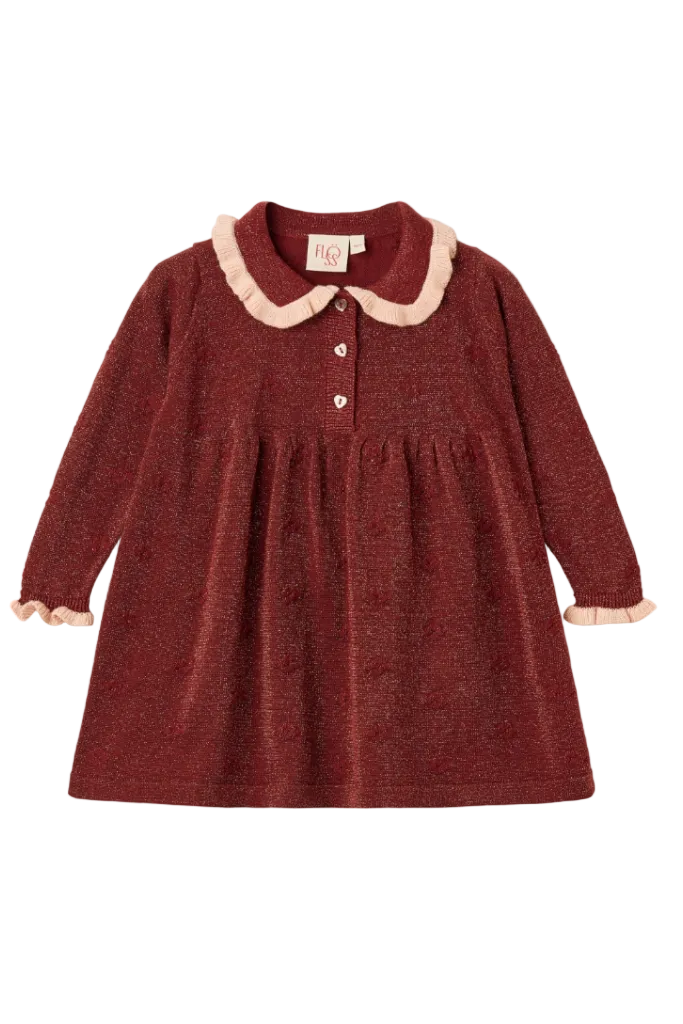 Olive Dress - Dark Cranberry Glitter