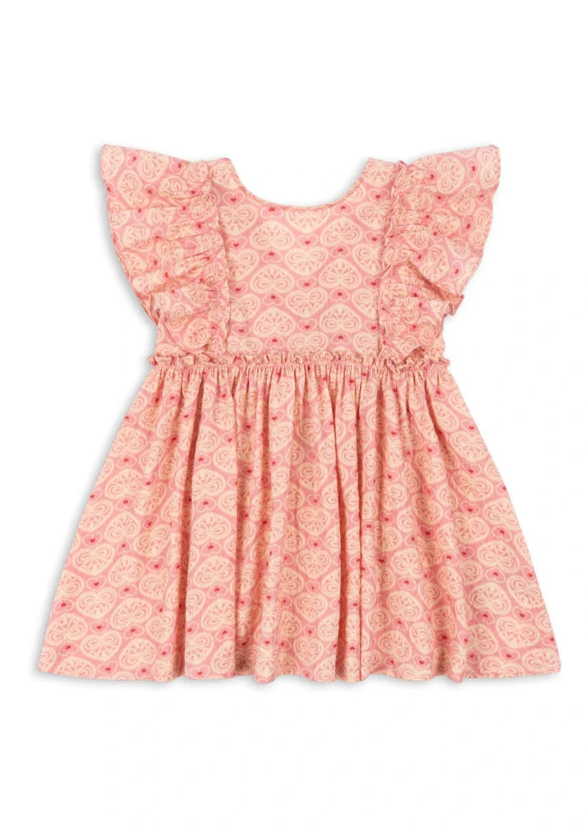 Ava Bow Dress - Lacy Pink