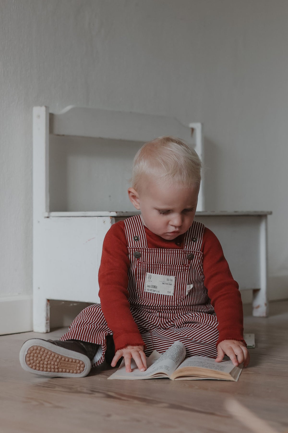 Denim Overalls - Syrah Striped