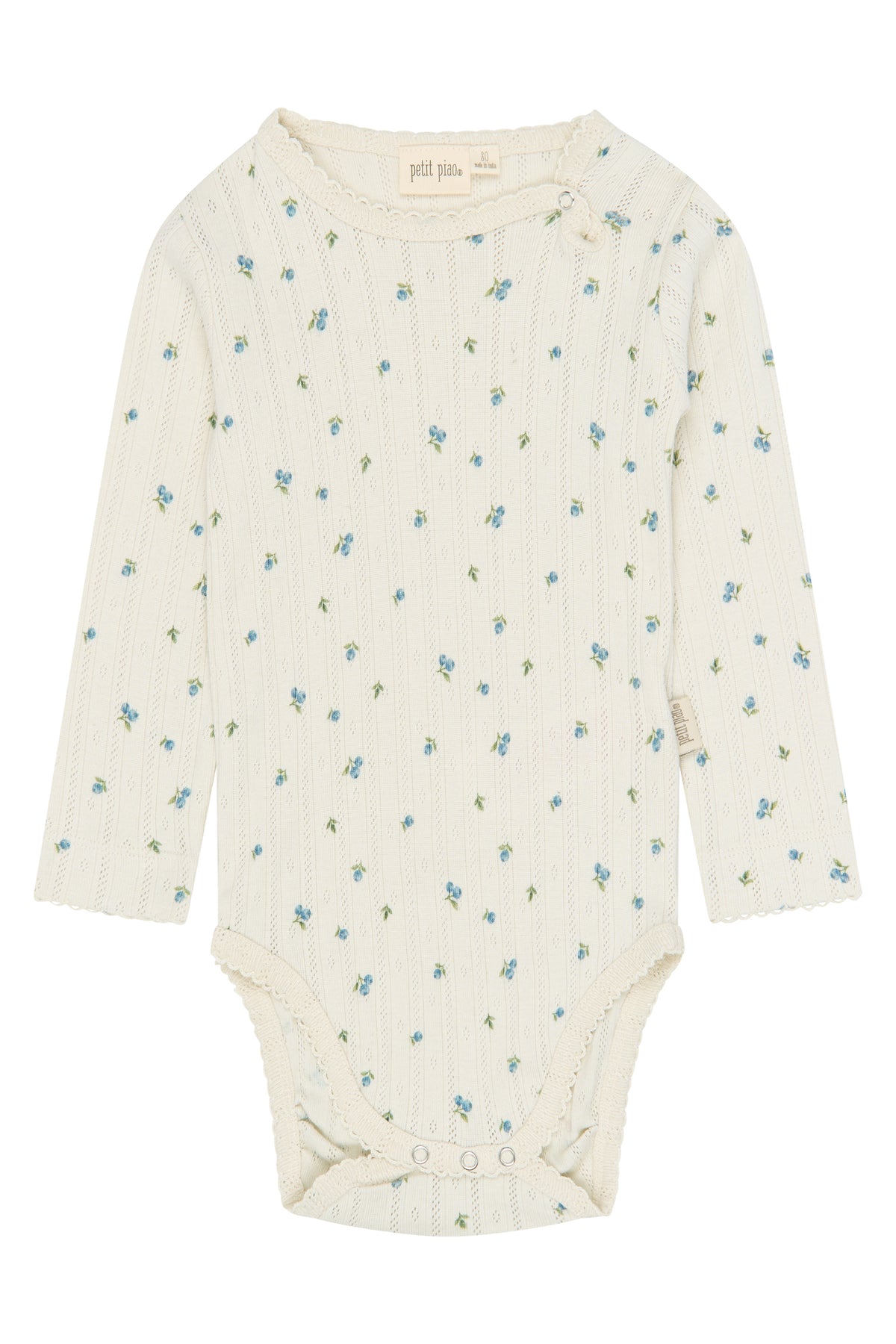 Gracie LS Pointelle Body - Eggnog Blueberry
