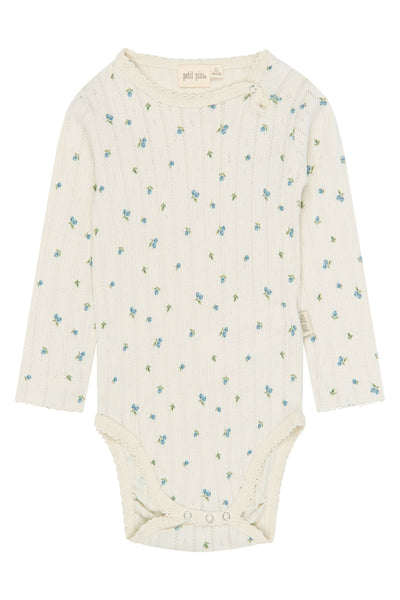 Gracie LS Pointelle Body - Eggnog Blueberry