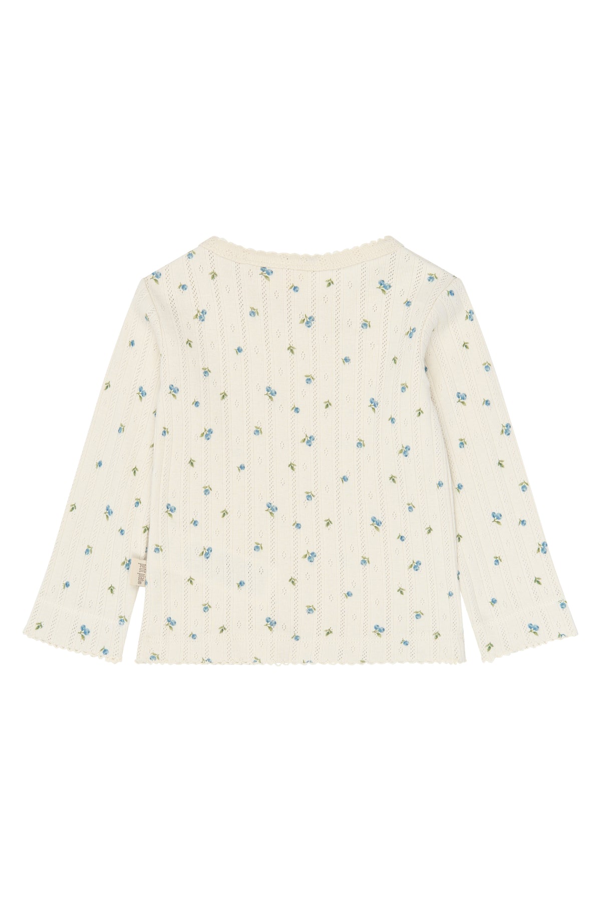 Gracie LS Pointelle Tee - Eggnog Blueberry