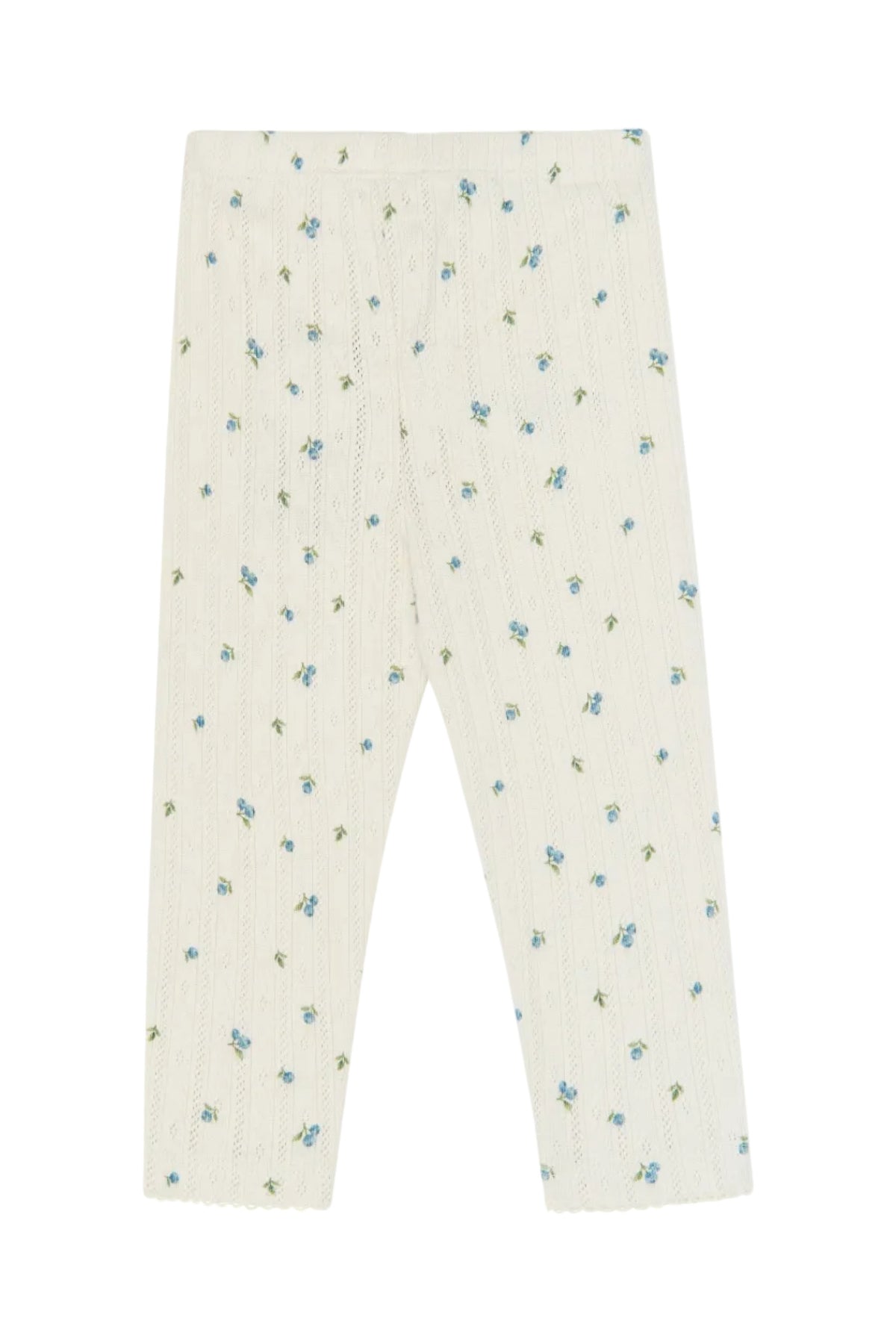 Gracie Pointelle Leggings - Eggnog Blueberry