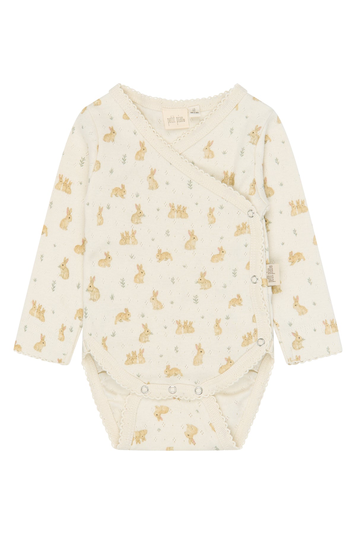 Dio Newborn Body Fold Pointelle - Eggnog Rabbit