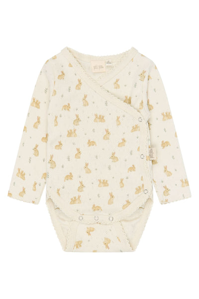 Dio Newborn Body Fold Pointelle - Eggnog Rabbit