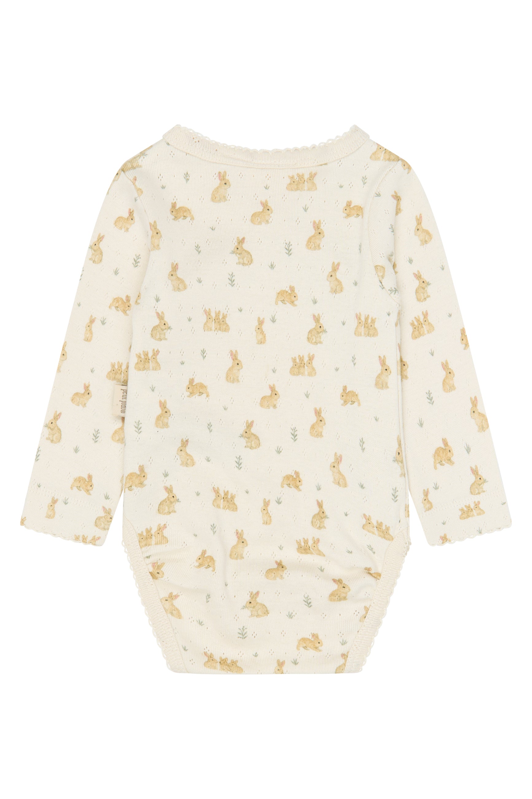 Dio Newborn Body Fold Pointelle - Eggnog Rabbit