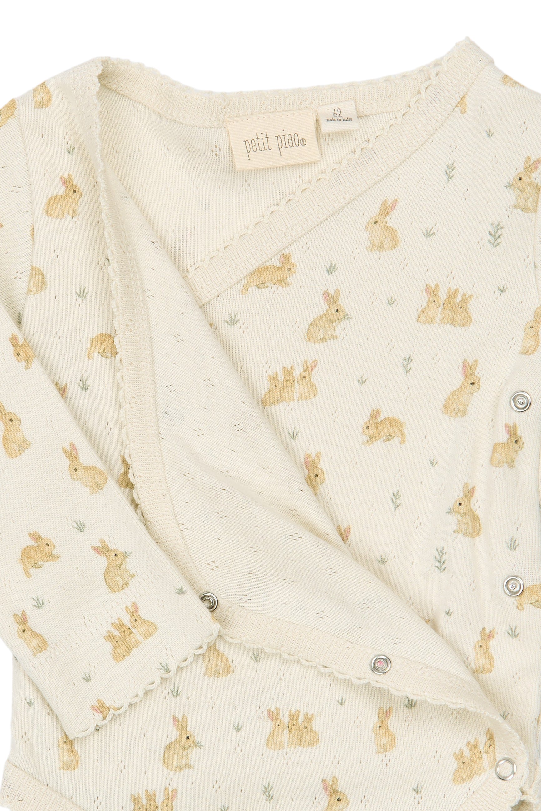 Dio Newborn Body Fold Pointelle - Eggnog Rabbit