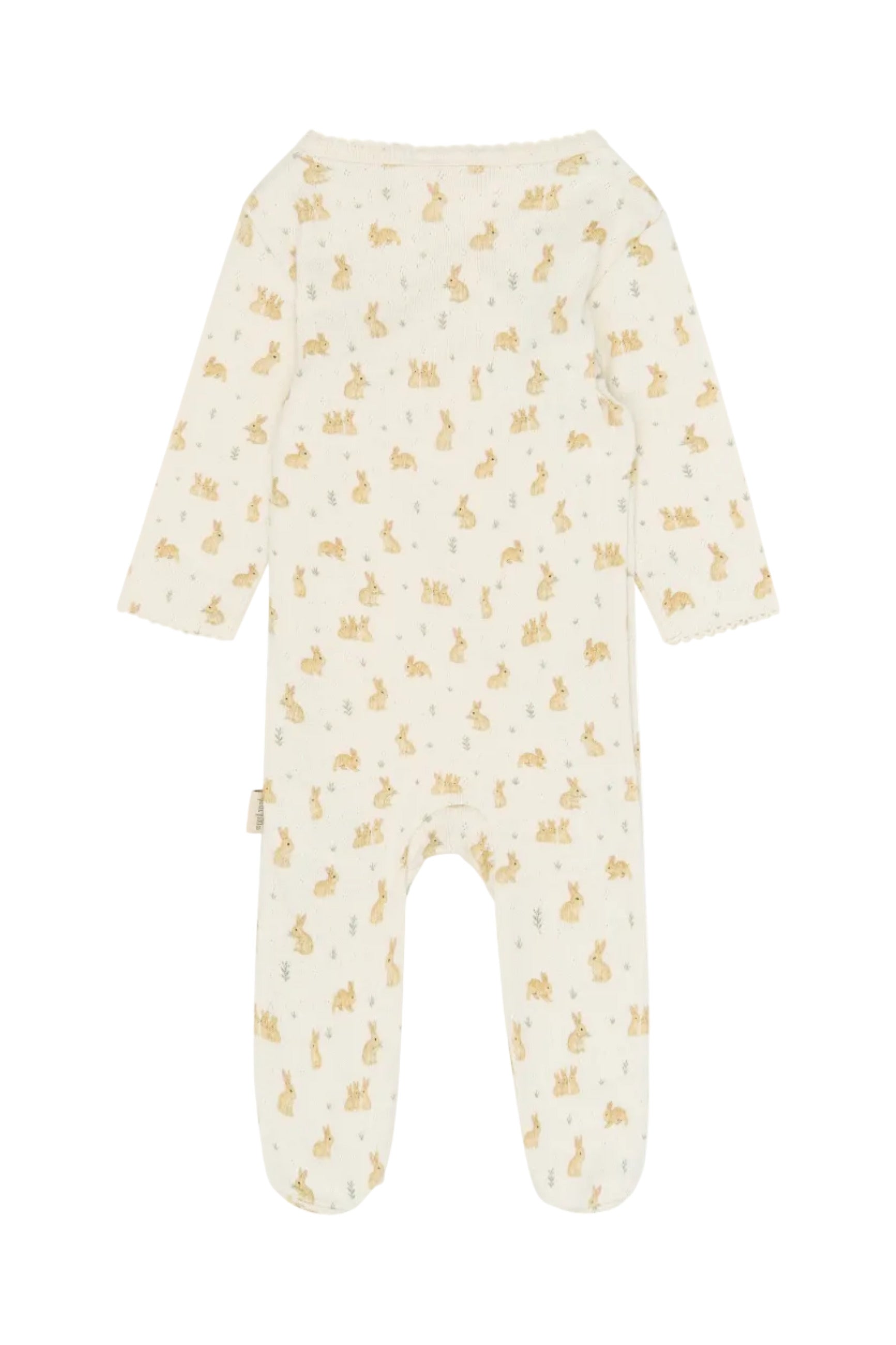 Dio Newborn Jumpsuit Fold Feet Pointelle - Eggnog Rabbit