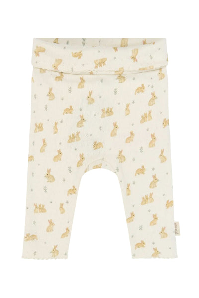 Dio Newborn High Waist Leggings Pointelle - Eggnog Rabbit