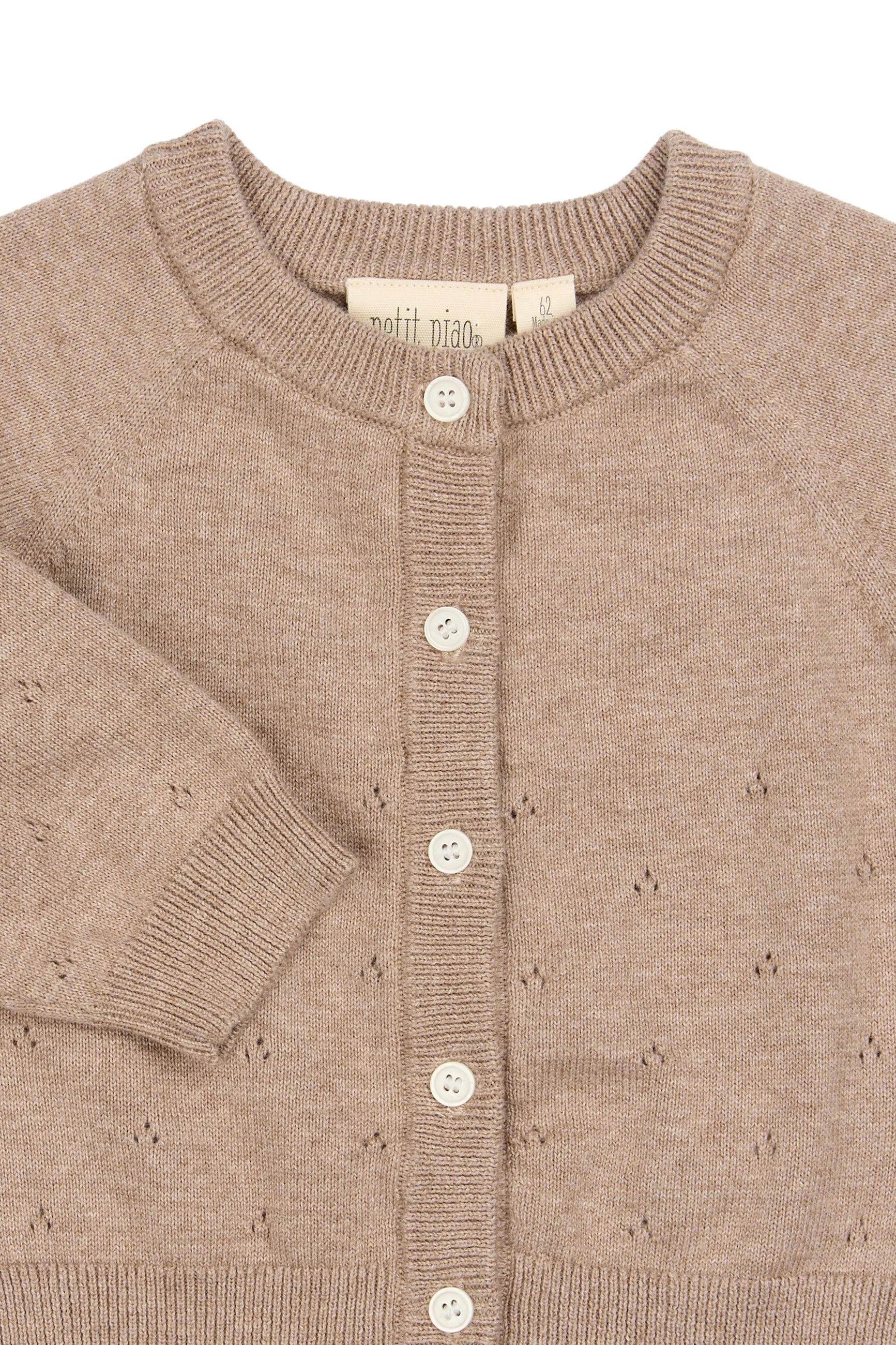 Edris Knit Pointelle Cardigan - Woodsmoke