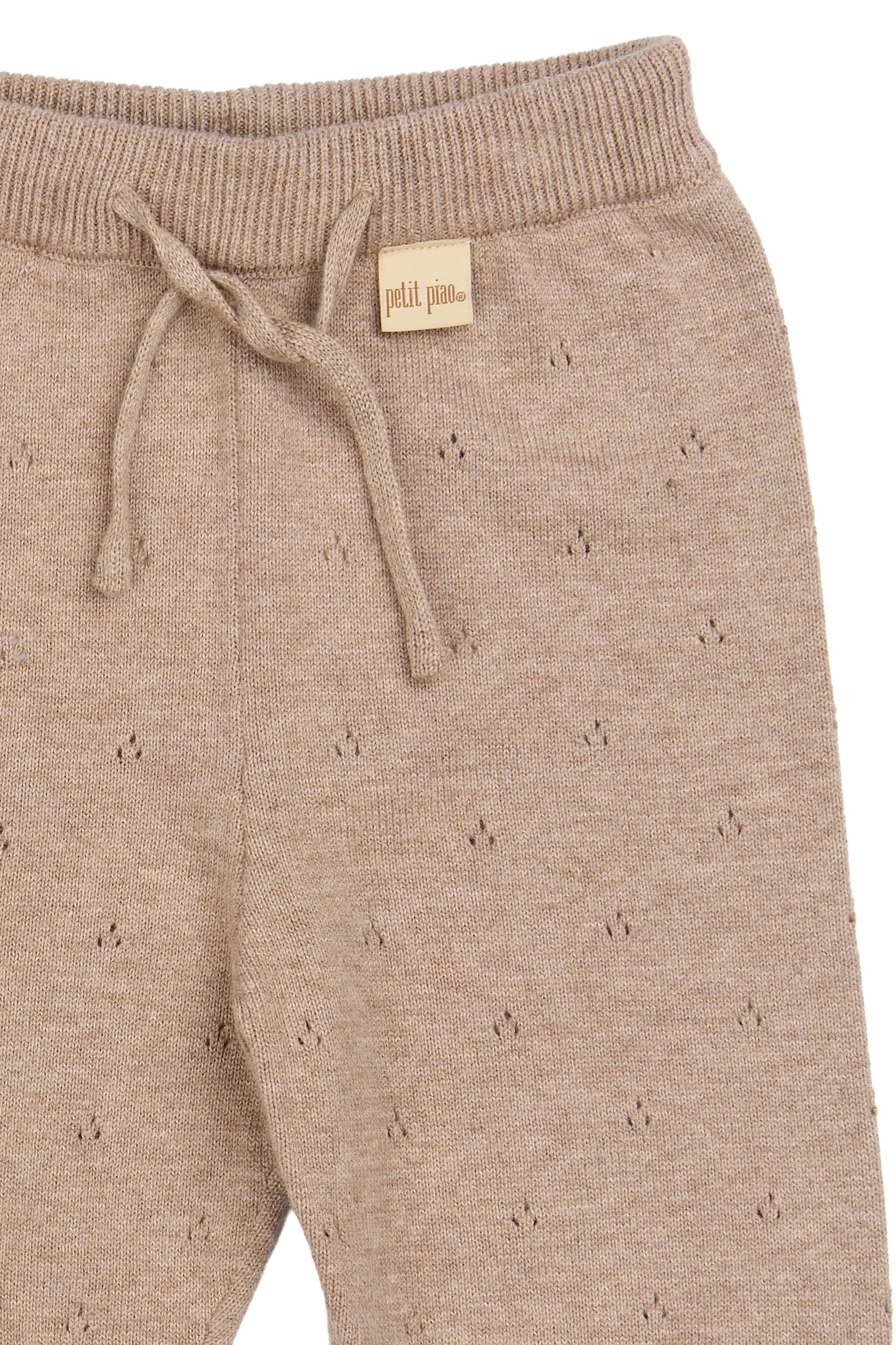 Edris Newborn Pointelle Knit Pants - Woodsmoke