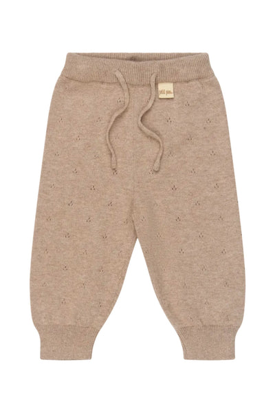 Edris Newborn Pointelle Knit Pants - Woodsmoke