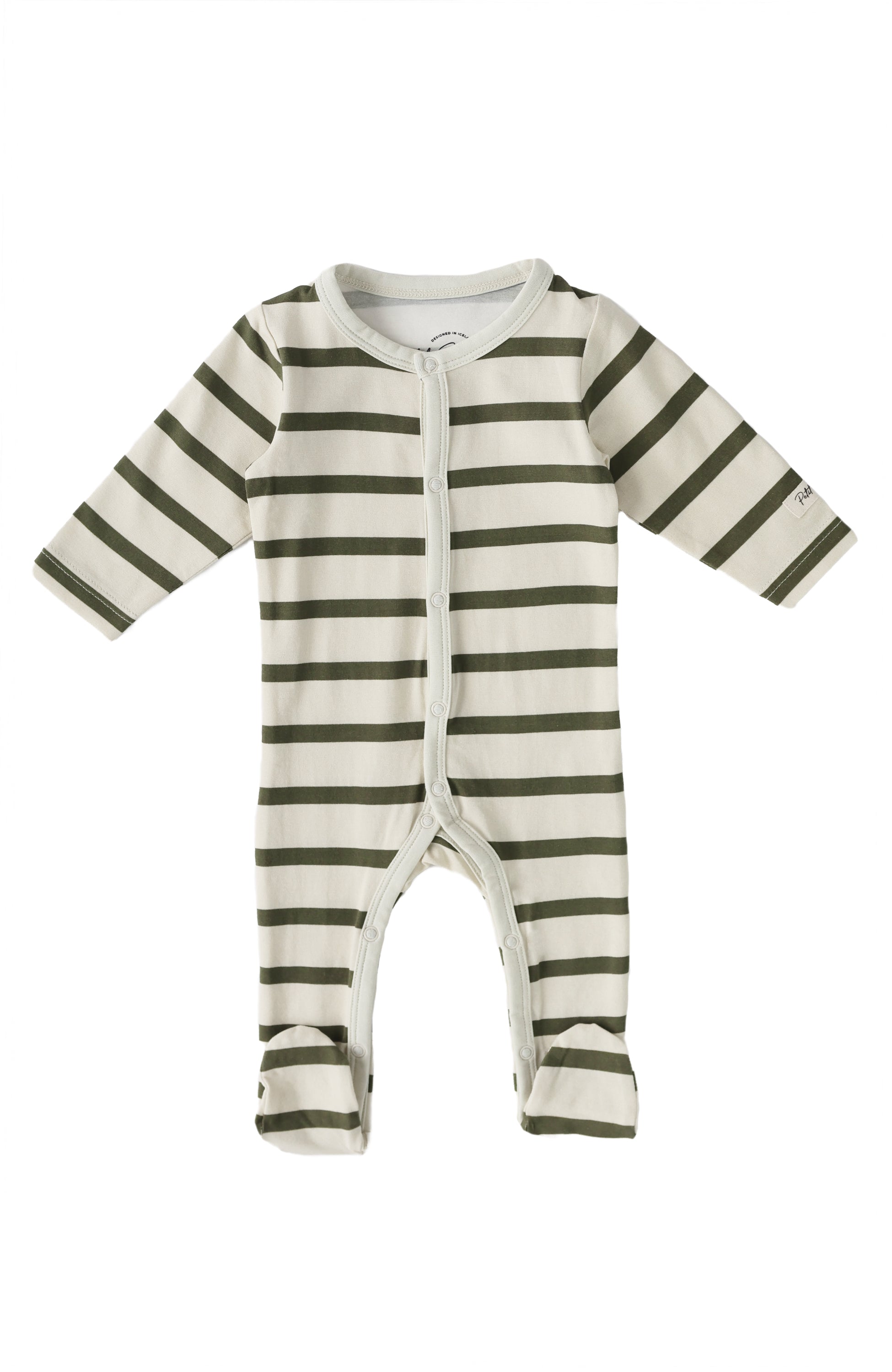 Kris Onesie - Deep Khaki Stripes