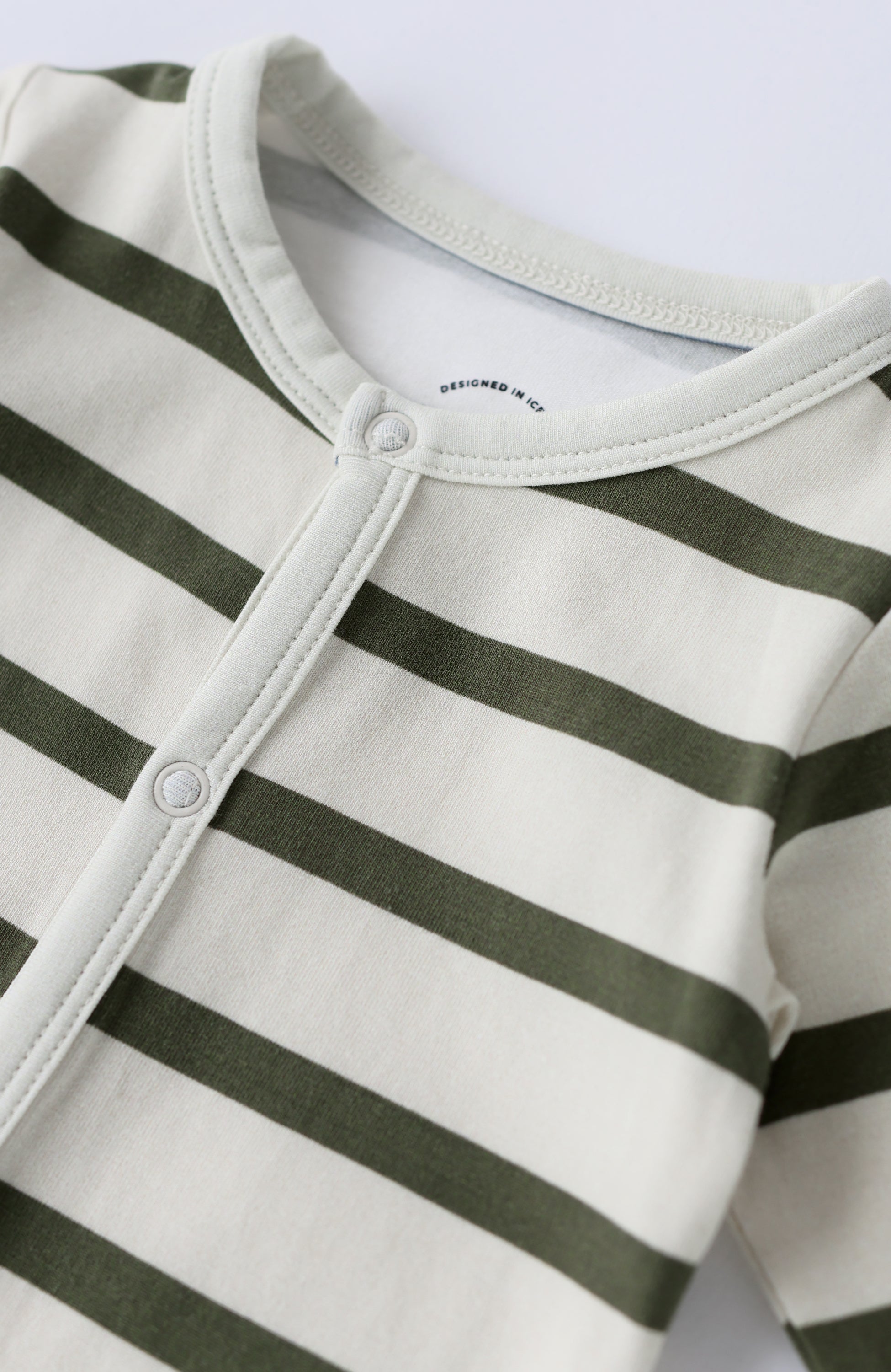 Kris Onesie - Deep Khaki Stripes