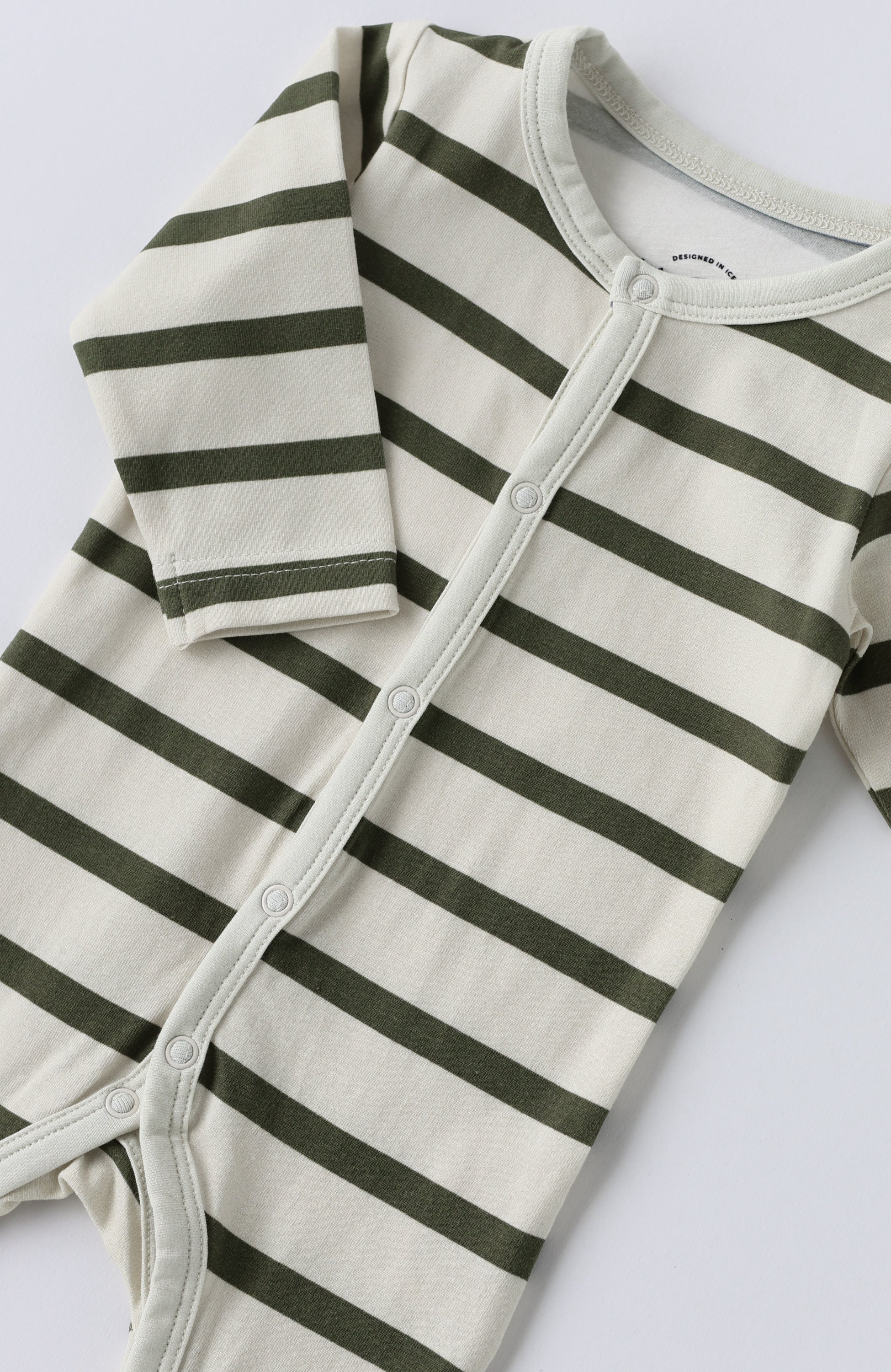 Kris Onesie - Deep Khaki Stripes