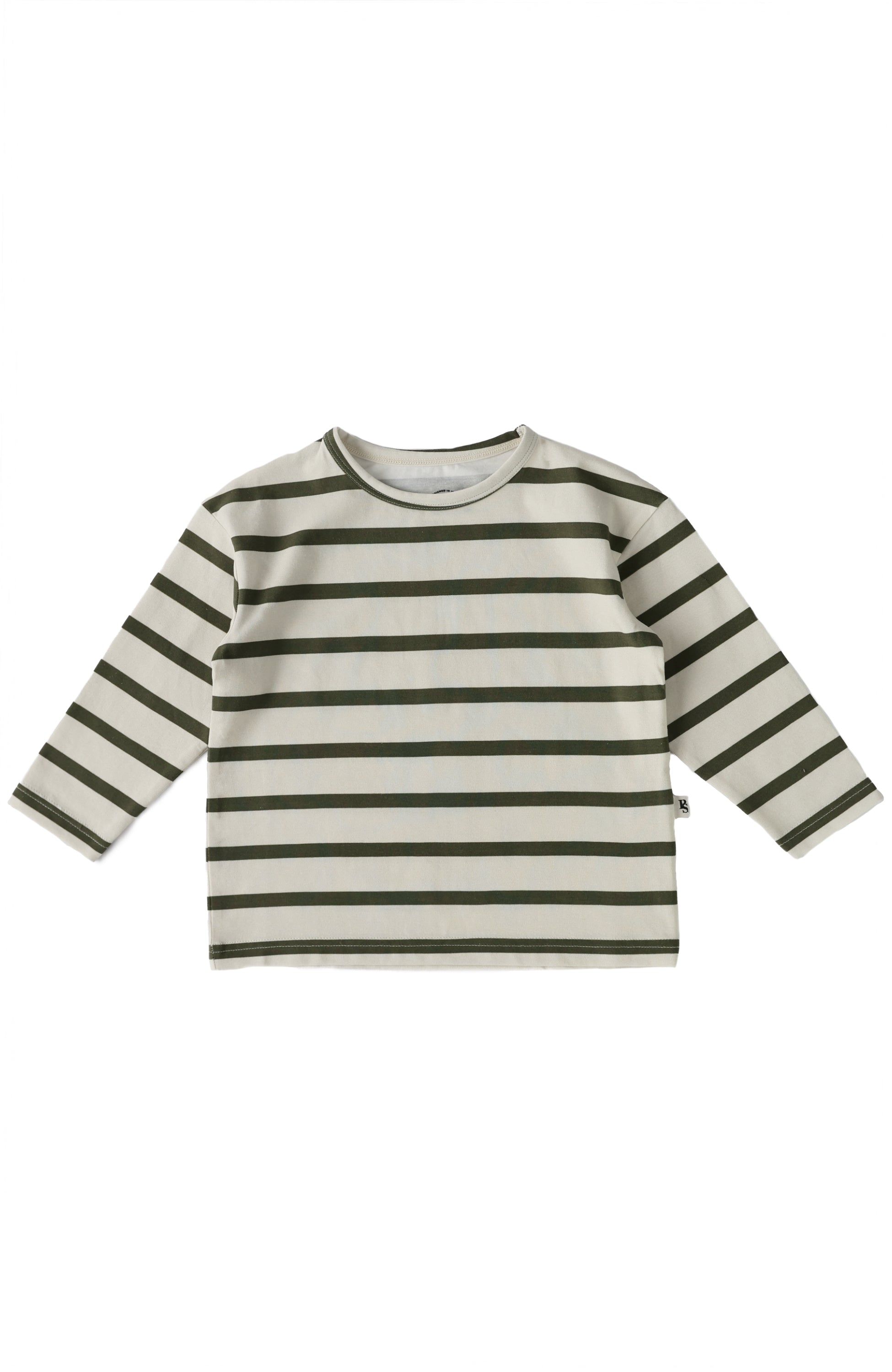 Kári LS Top - Deep Khaki Stripes