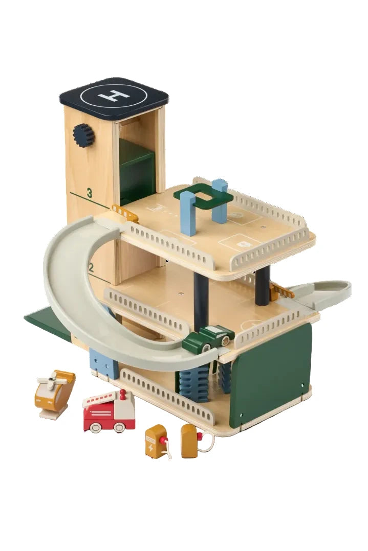 Jordy Wooden Multi Play Parking Tower - Beach Blue
