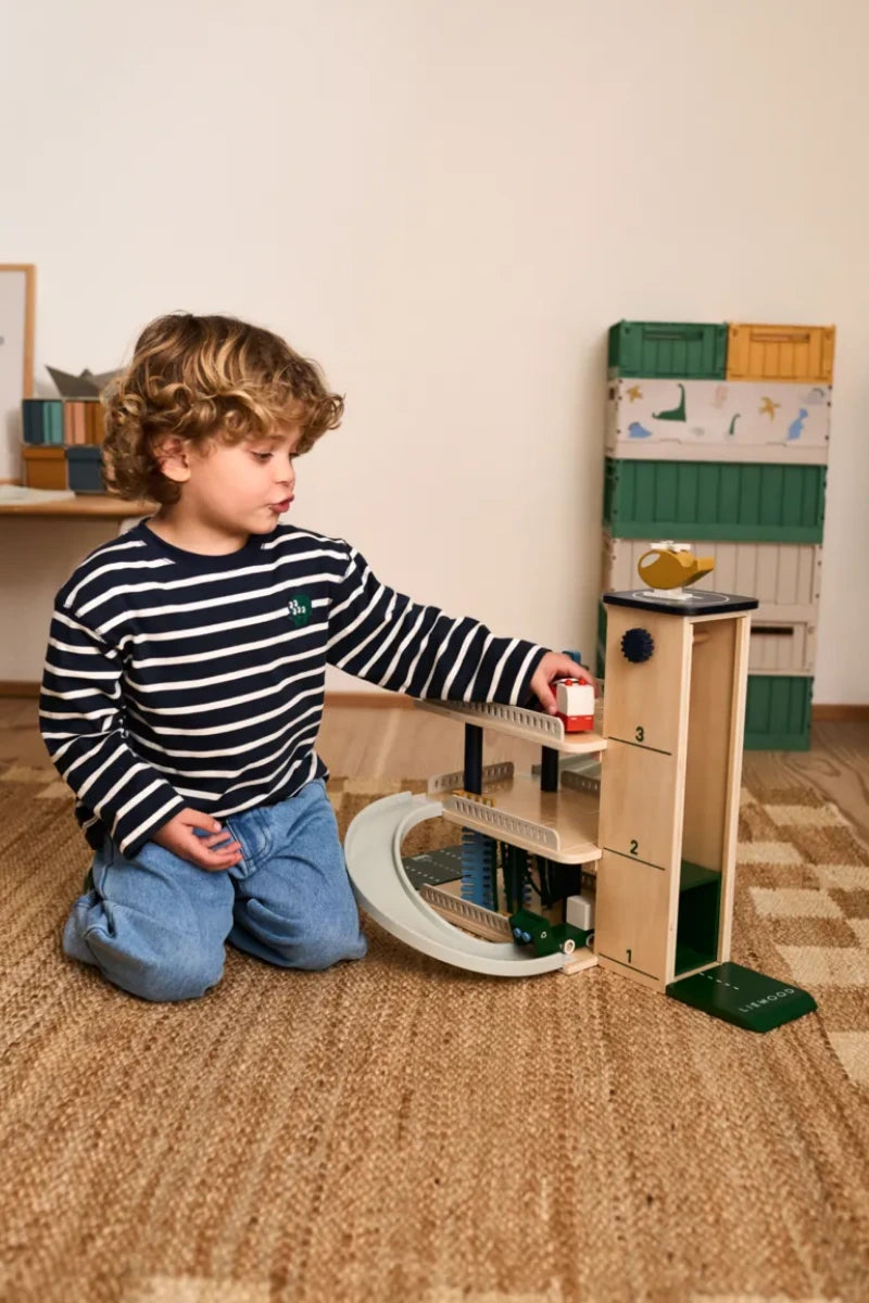 Jordy Wooden Multi Play Parking Tower - Beach Blue