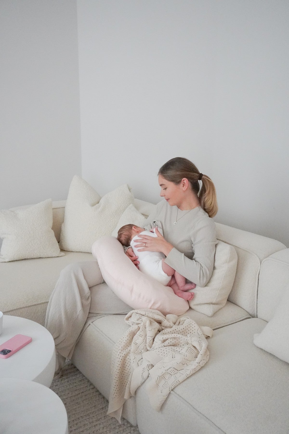 Nursing Pillow - Classic Stripes Rose