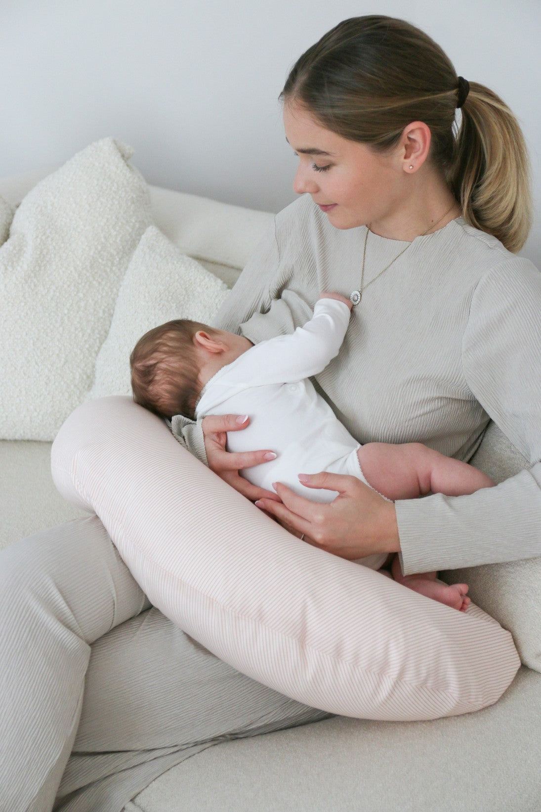 Nursing Pillow - Classic Stripes Rose