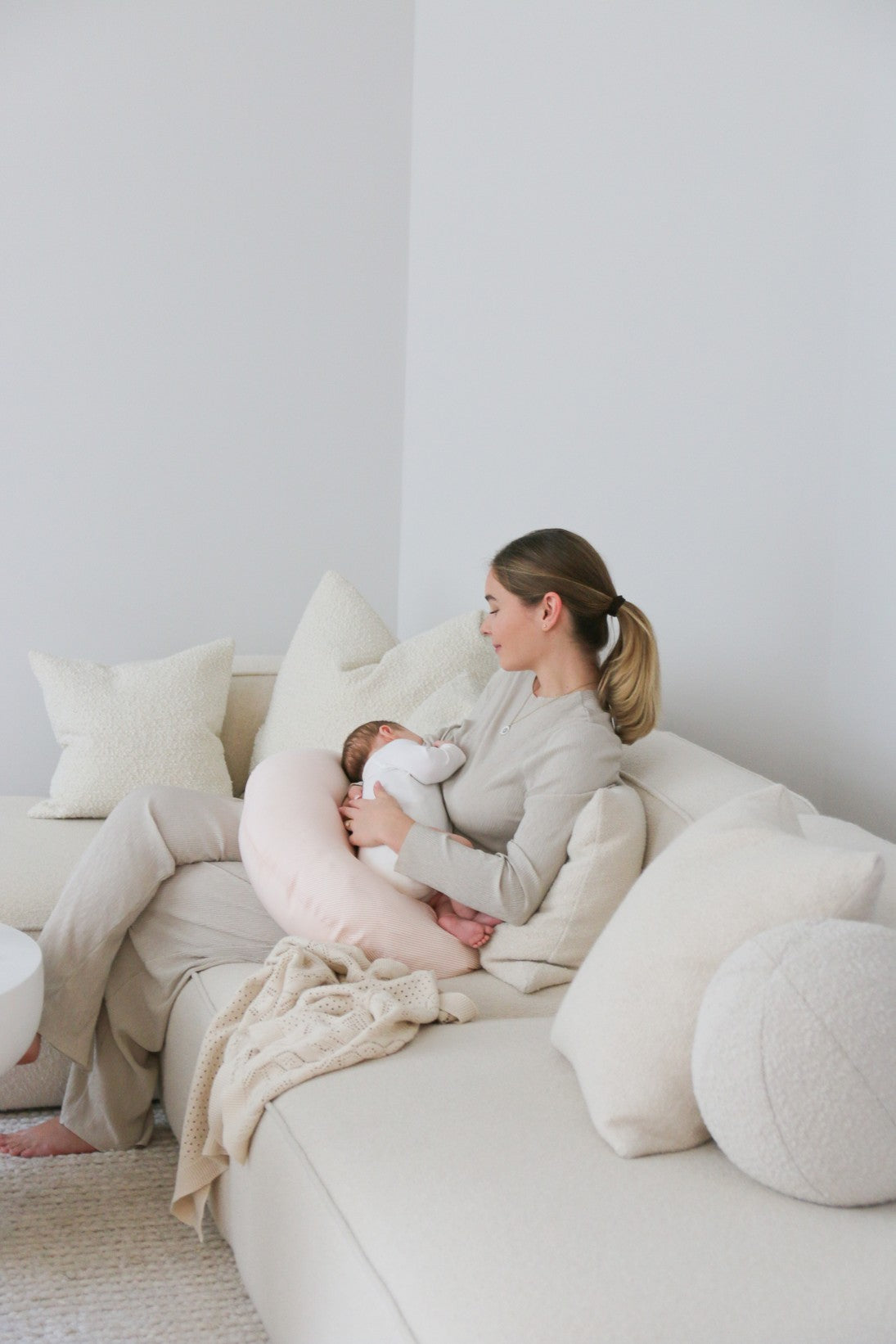 Nursing Pillow - Classic Stripes Rose