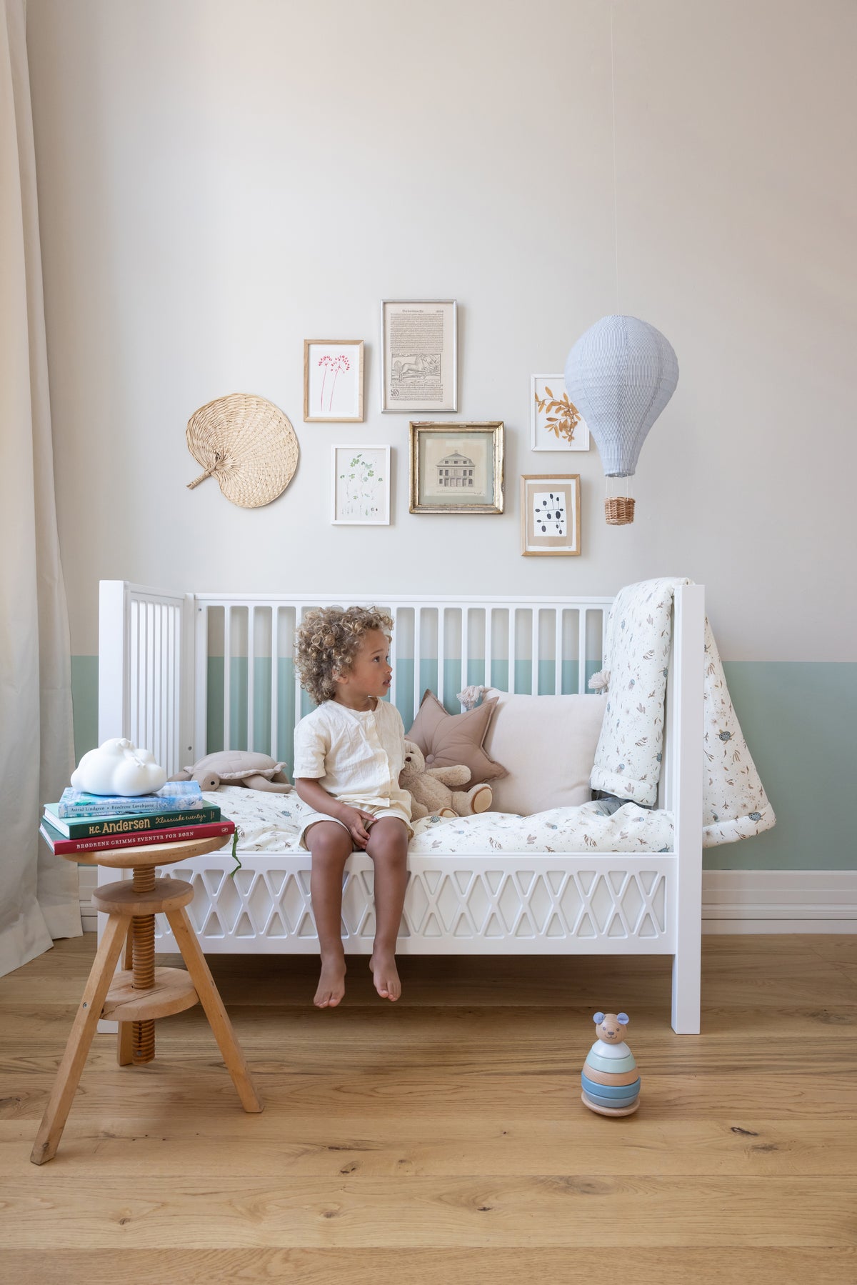 Lamp Shade, Hot Air Balloon - Classic Stripes Blue