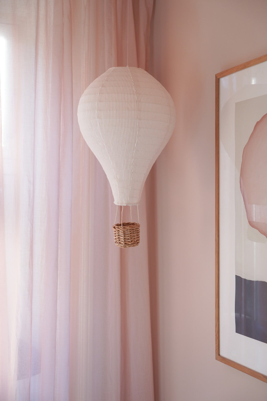 Lamp Shade, Hot Air Balloon - Classic Stripes Rose