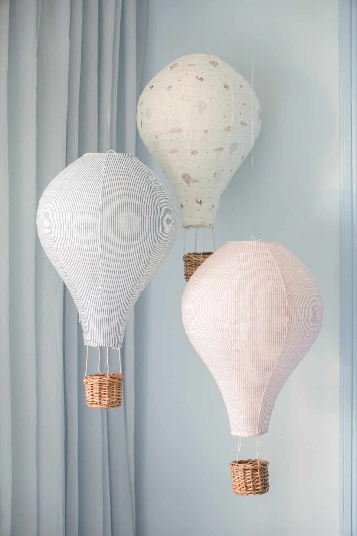 Lamp Shade, Hot Air Balloon - Classic Stripes Rose