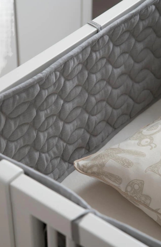 Quilted Baby Bumper - Elephant Grey