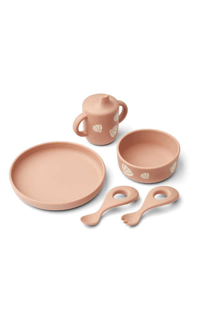 Ryle Printed Tableware Set - Shell / Pale tuscany