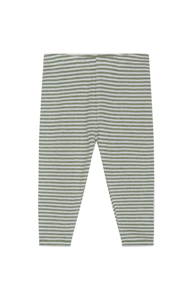 Baby Leggings Stripe - Moss / Offwhite
