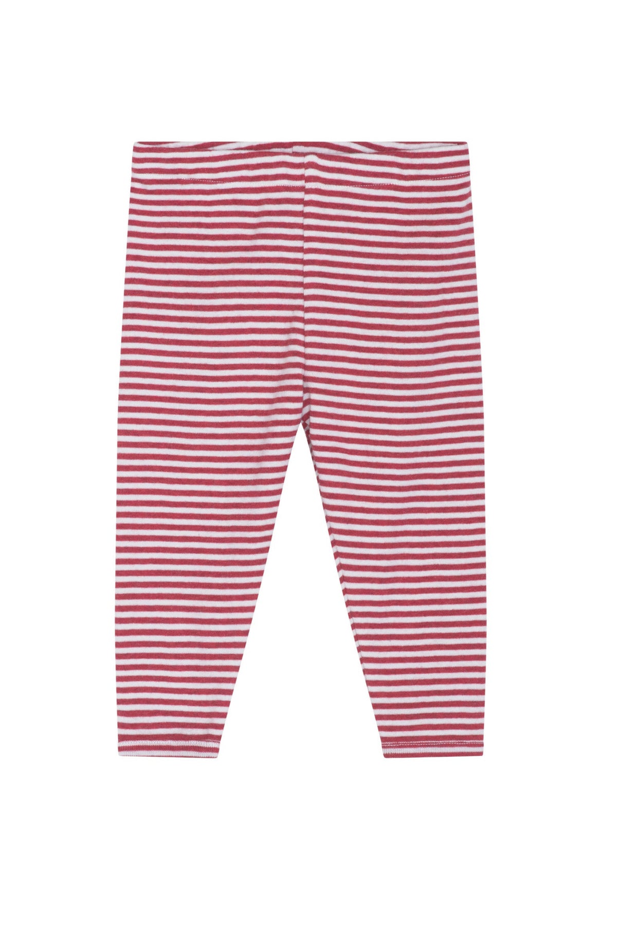 Baby Leggings Stripe - Ruby / Offwhite